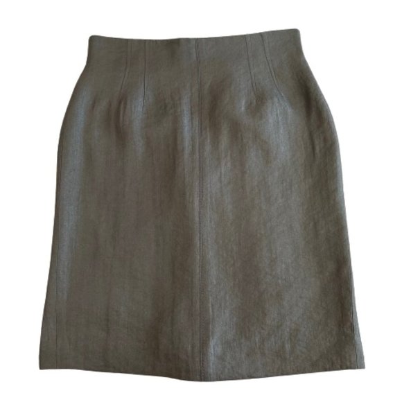 Ann Taylor Women Sz 4 Shimmery Pewter/Gray Paneled Contoured Waist Pencil Skirt - Picture 6 of 16